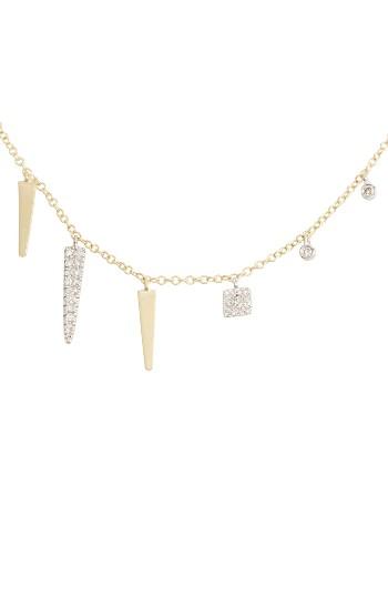 Women's Meira T Diamond Spike Dangle Charm Necklace