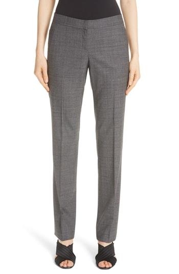 Women's Lafayette 148 New York Manhattan Stretch Wool Slim Pants - Grey