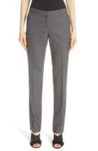 Women's Lafayette 148 New York Manhattan Stretch Wool Slim Pants - Grey