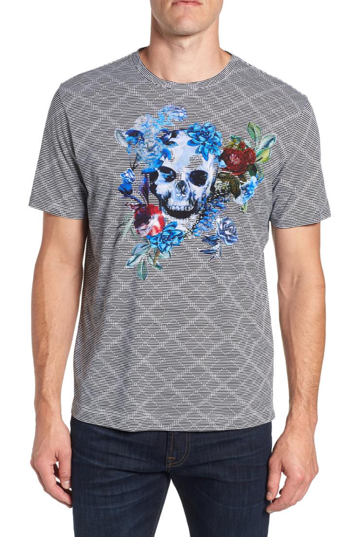 Men's Robert Graham Naylor T-shirt, Size - Grey