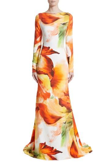 Women's Naeem Khan Floral Print A-line Gown