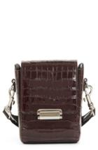 Creatures Of Comfort Small Croc Embossed Leather Camera Bag - Brown