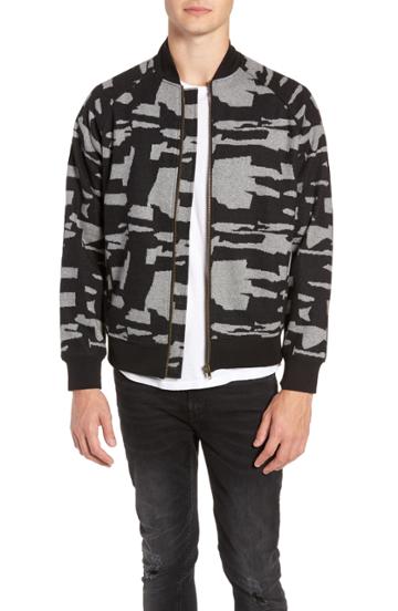 Men's Descendant Of Thieves Grey Camo Zip Bomber Jacket - Grey