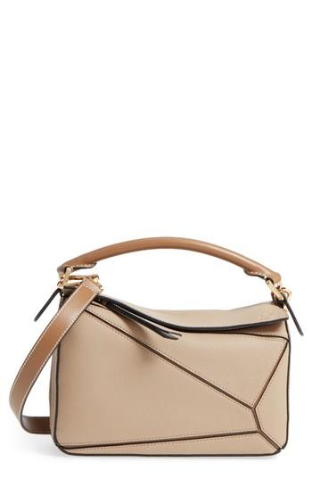 Loewe Small Puzzle Leather Bag - Beige
