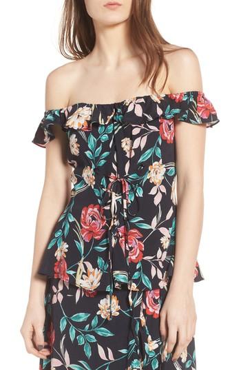 Women's Lovers + Friends Dawn Off The Shoulder Top - Black