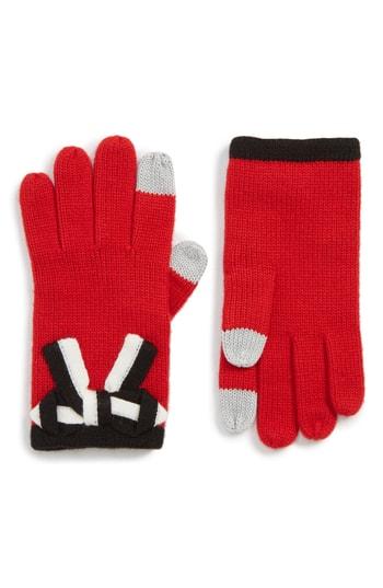 Women's Kate Spade New York Bow Applique Gloves, Size - Ivory