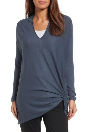 Petite Women's Nic+zoe Essential Side Tie Top P - Grey