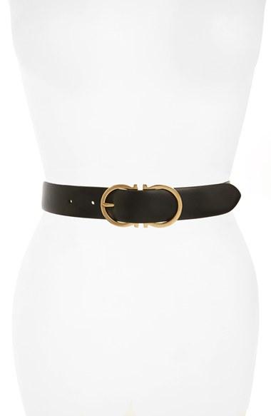 Women's Salvatore Ferragamo Reversible Gancini Belt - Black
