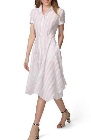 Women's Donna Morgan Handkerchief Hem Dot Jacquard Shirtdress