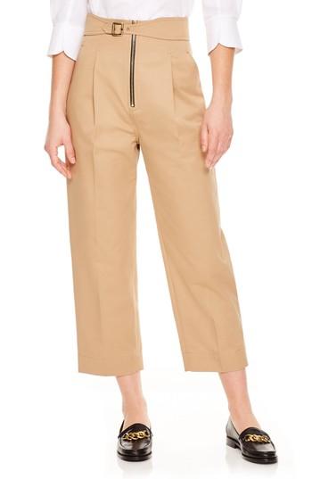 Women's Sandro Beige Wide Leg Crop Pants Us / 34 Fr - Beige