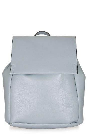 Topshop Brent Faux Leather Backpack - Blue