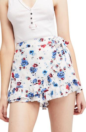 Women's Free People Flirting Fleurs Mini Skort - White