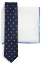 Men's The Tie Bar Medallion Flower Silk Tie & Linen Pocket Square Style Box