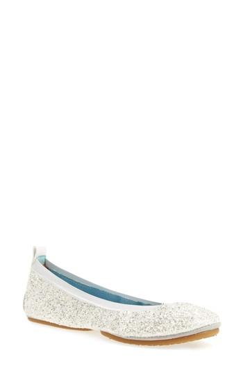 Women's Yosi Samra Serna Foldable Glitter Ballet Flat M - White