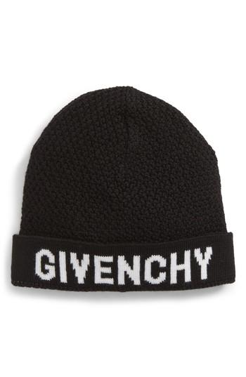 Women's Givenchy Logo Beanie - Black