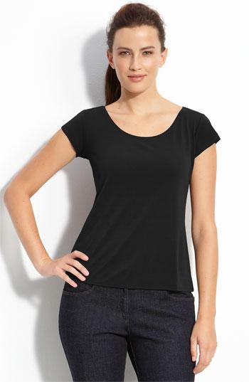 Eileen Fisher Cap Sleeve Silk Tee