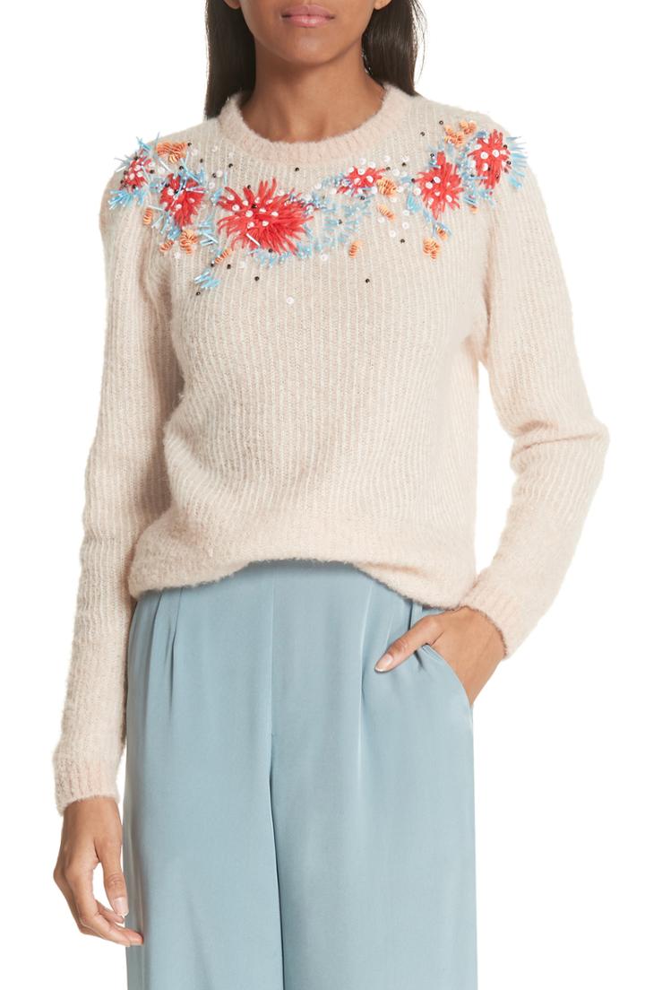 Women's Rachel Comey Capture Embellished Alpaca & Merino Wool Blend Sweater