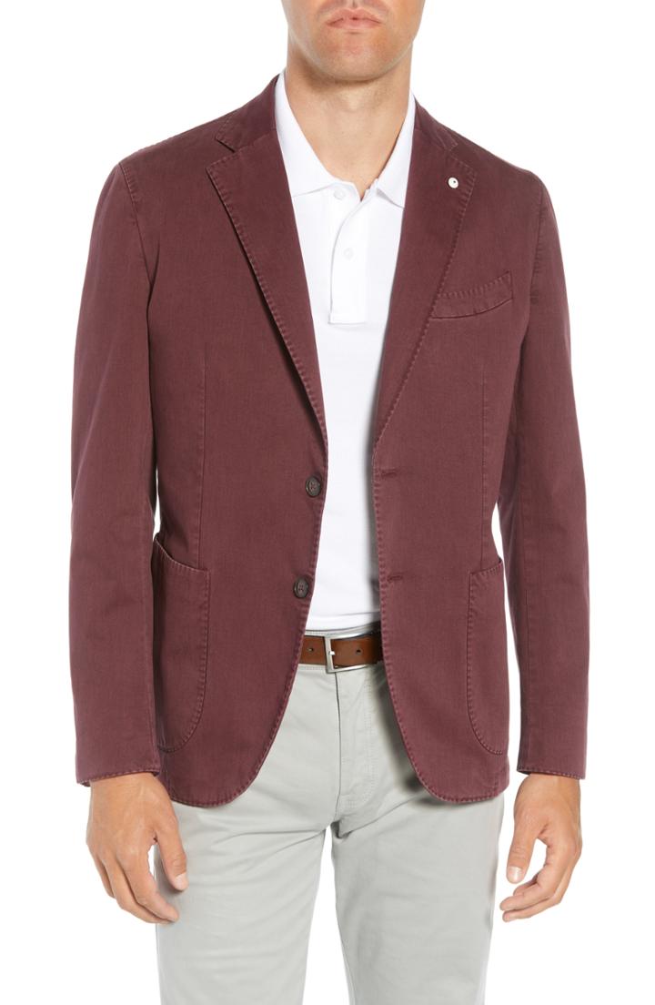 Men's L.b.m 1911 Classic Fit Stretch Cotton Blazer Us / 54 Eu R - Red