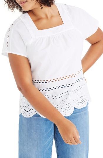 Women's Madewell Angelica Eyelet Top, Size - White