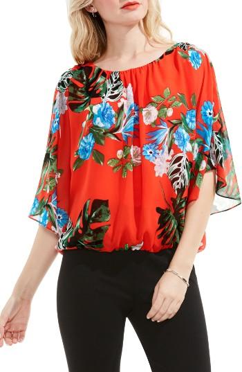 Women's Vince Camuto Havana Tropical Chiffon Batwing Blouse