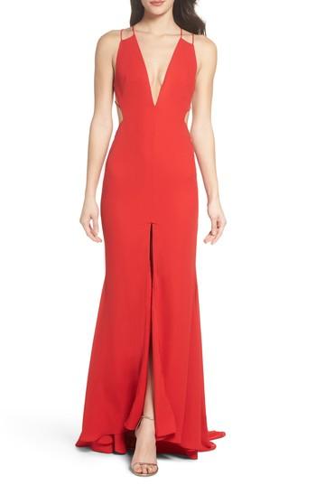 Women's Fame & Partners Surreal Dreamer Cutout Gown - Red