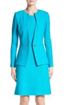 Women's St. John Collection Clair Knit Peplum Blazer - Blue/green