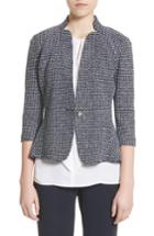 Women's St. John Collection Chevron Knit Jacket - Blue