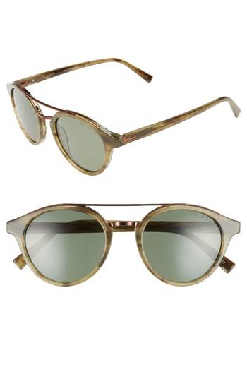 Men's Ted Baker London 51mm Polarized Round Sunglasses - Olive