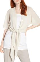 Women's Eileen Fisher Tie Front Organic Linen Blend Cardigan - Ivory