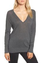 Women's James Perse Deep V-neck Sweater - Grey