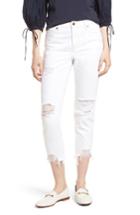 Women's Habitual Vale Distressed Slant Fray Cuff Jeans - White