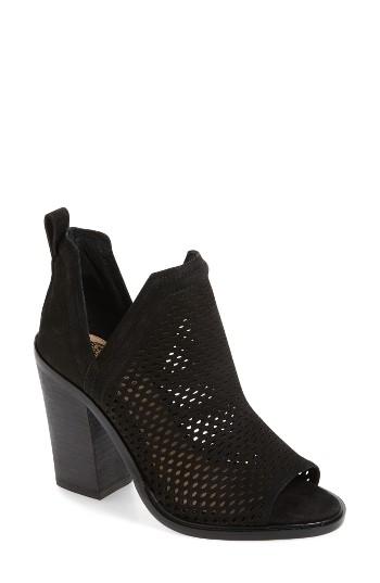 Women's Vince Camuto Kensa Peep Toe Bootie .5 M - Black