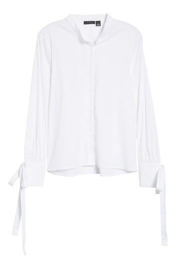 Women's Halogen Tie Sleeve Poplin Blouse