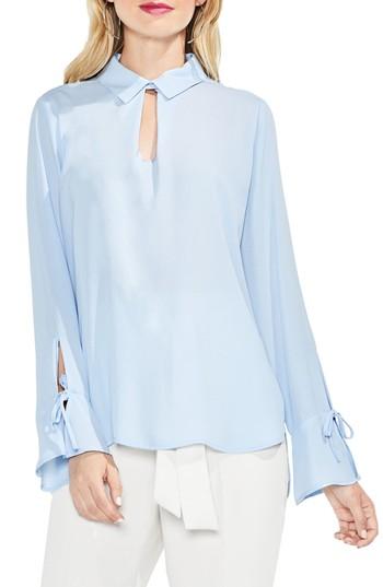 Women's Vince Camuto Flare Cuff Keyhole Blouse - Blue