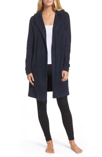 Women's Barefoot Dreams Cozychic Lite Coastal Hooded Cardigan - Blue