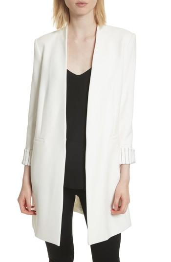 Women's Alice + Olivia Simpson Roll Cuff Collarless Blazer - White