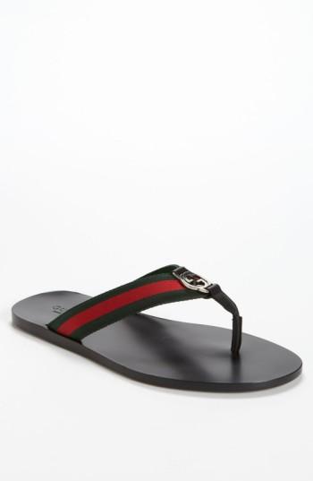 Men's Gucci Gg Line Flip Flop Us / 6uk - Black