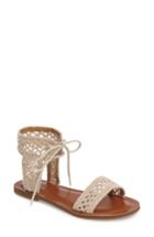 Women's Lucky Brand Ariah Ankle Tie Sandal .5 M - Beige