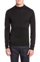 Men's John Smedley Slim Fit Mock Neck Merino Wool Sweater, Size - Black