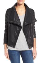 Women's Levi's Cowl Neck Faux Leather Jacket - Black