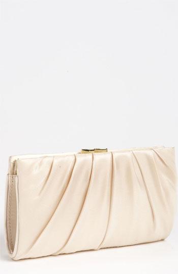 Nina 'larry' Satin Clutch - Beige