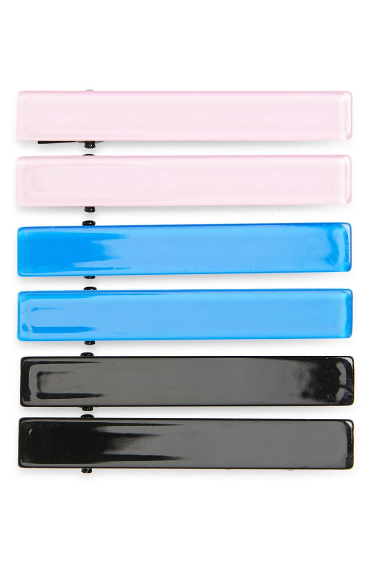 Tasha Set Of 6 Hair Clips, Size - Pink