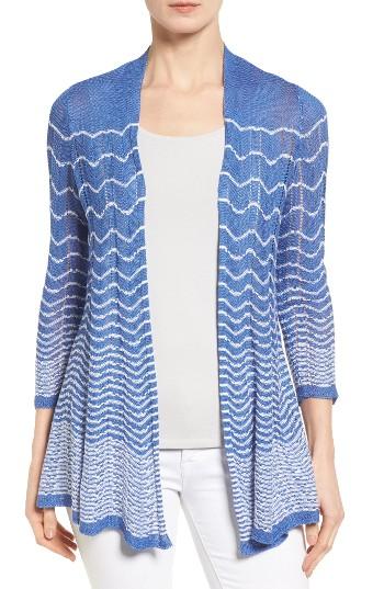 Women's Nic+zoe High Tide Stripe Cardigan - Blue