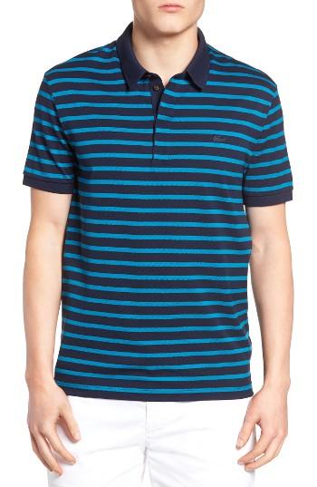Men's Lacoste Slim Fit Striped Polo (l) - Blue