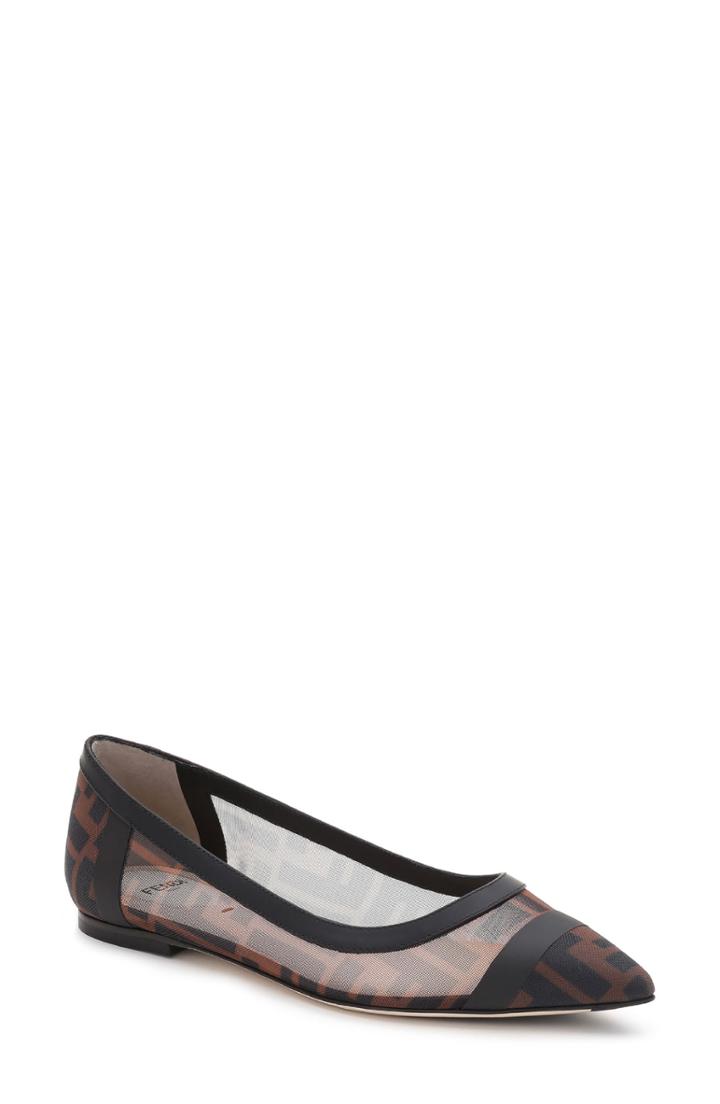 Women's Fendi Colibri Logo Flat .5us / 38eu - Black