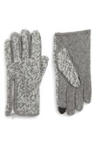 Women's Nordstrom Zip Boucle Touchscreen Gloves - Grey