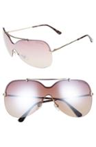 Women's Tom Ford Ondria Gradient Lens Shield Sunglasses - Shiny Rose Gold/ Gradient