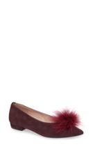 Women's Patricia Green Maribou Feather Pouf Flat M - Red