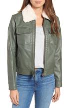 Women's Bernardo Faux Leather Jacket - Green