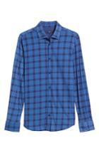 Men's Stone Rose Slim Fit Plaid Knit Sport Shirt - Blue